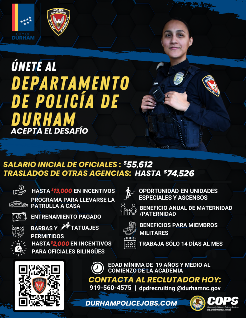 Spanish Durham Police Hiring Details